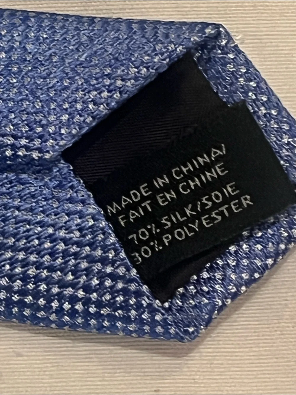 MARC NEW YORK Neck tie Boys 55” Blue & White Tiny Speck Silk & Polyester